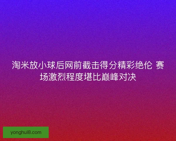 淘米放小球后网前截击得分精彩绝伦 赛场激烈程度堪比巅峰对决